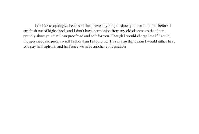proofread and suggest ideas